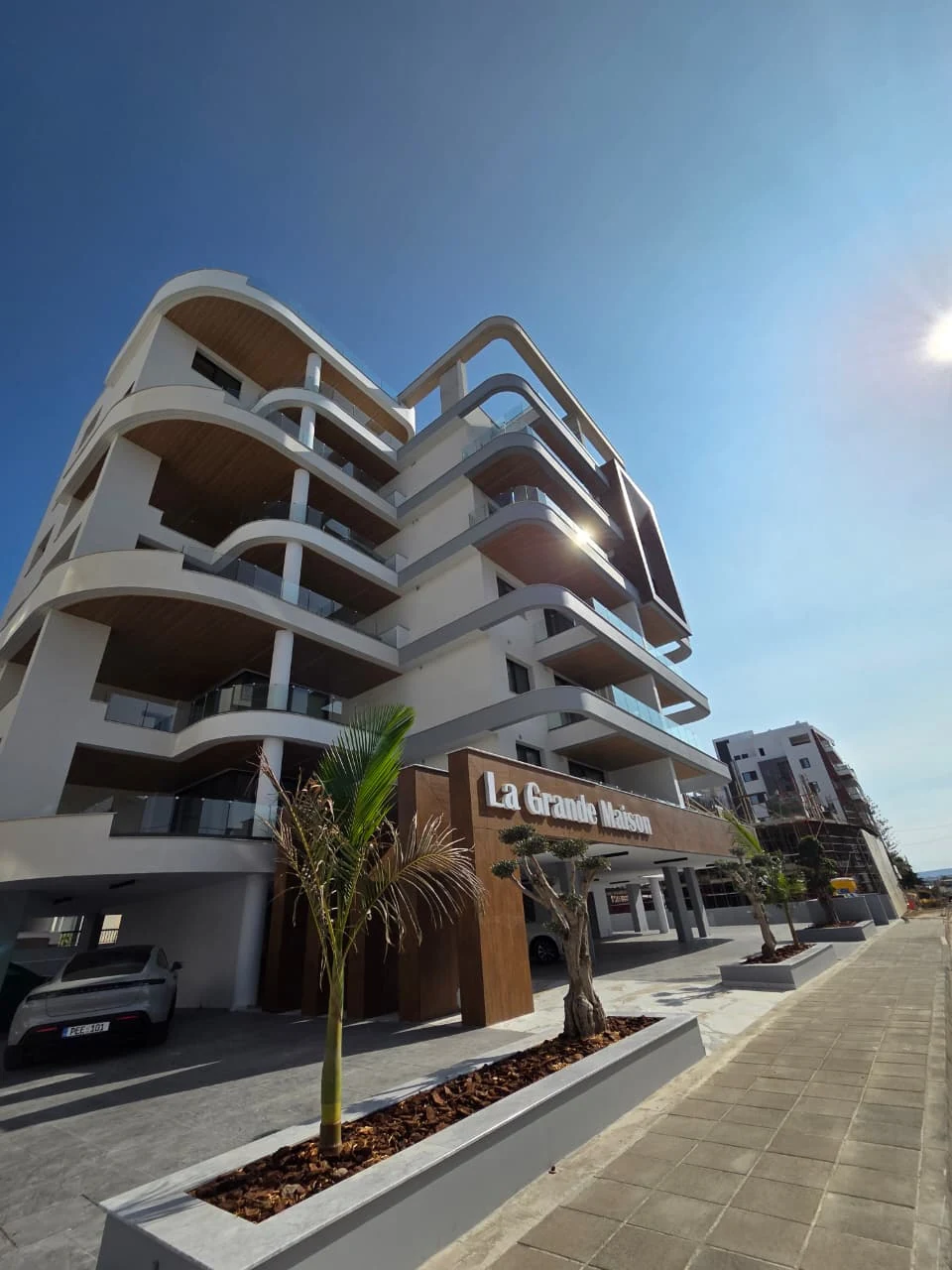 Completed exterior in daylight